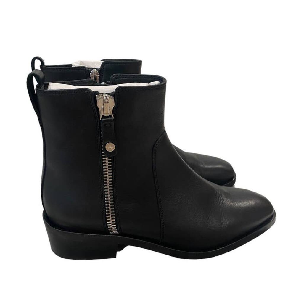 Aquatalia Colbie Weatherproof Bootie Ankle Boot Dual Zip Black